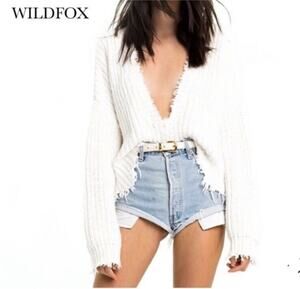 Revolve Wildfox Palmetto Reversible Knit Sweater Womens Size Small reversible